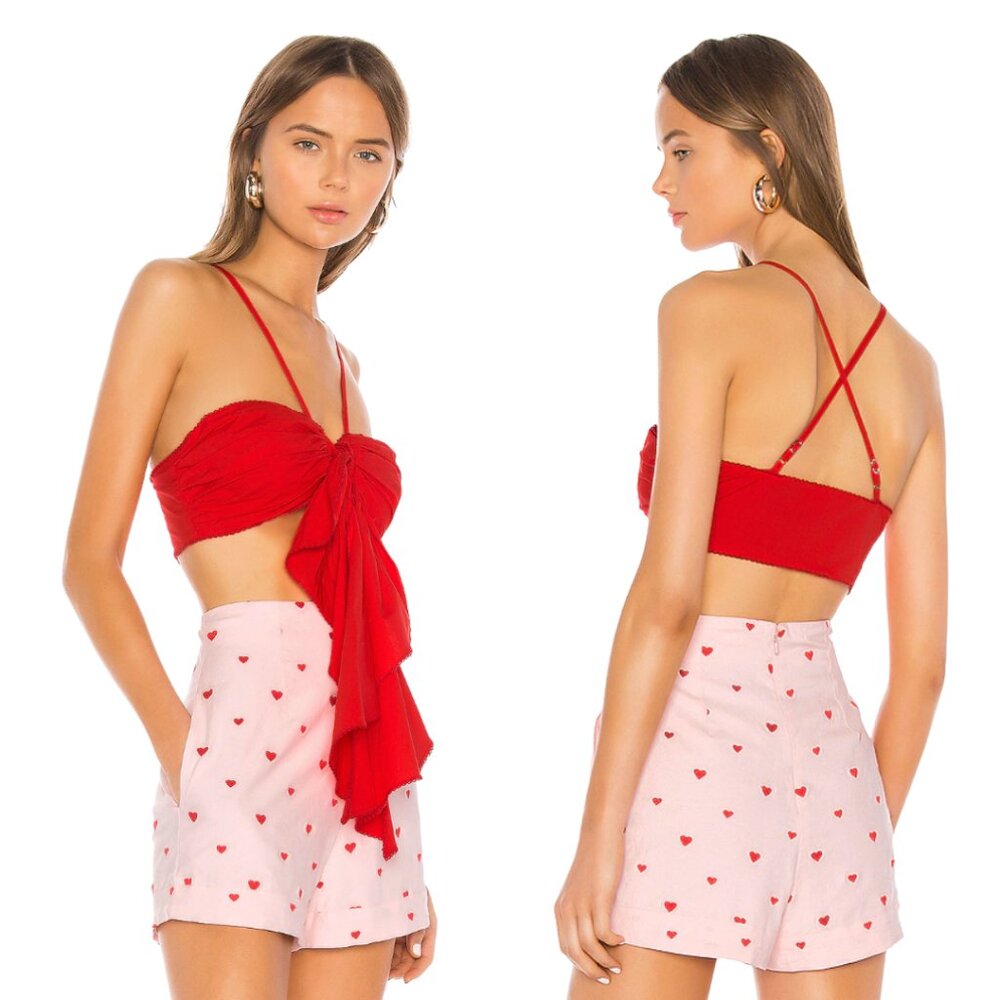 Camila Coelho NWT | Madelyn Crop Top in Red Scarlet - Picture 2 of 9